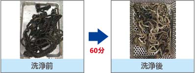 洗浄前→洗浄後